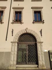 West door of the Calepini Palace in Trento Italy from Piazza Adamo D'Arogno