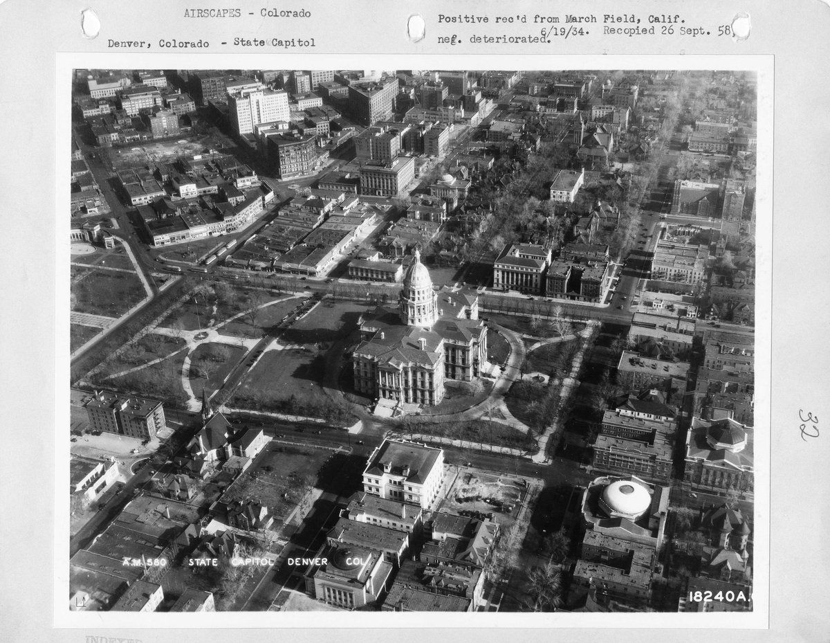 Historic view of downtown Denver, Colorado with cityscape and buildings