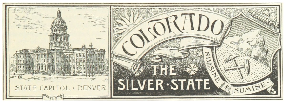 Vintage map of Colorado from 1891 featuring the Silver State emblem