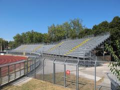 Curva Est sector of Romeo Neri Stadium in Rimini with spectators