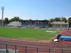 Romeo Neri Stadium in Rimini showing the Lateral sectors and the Central Tribune