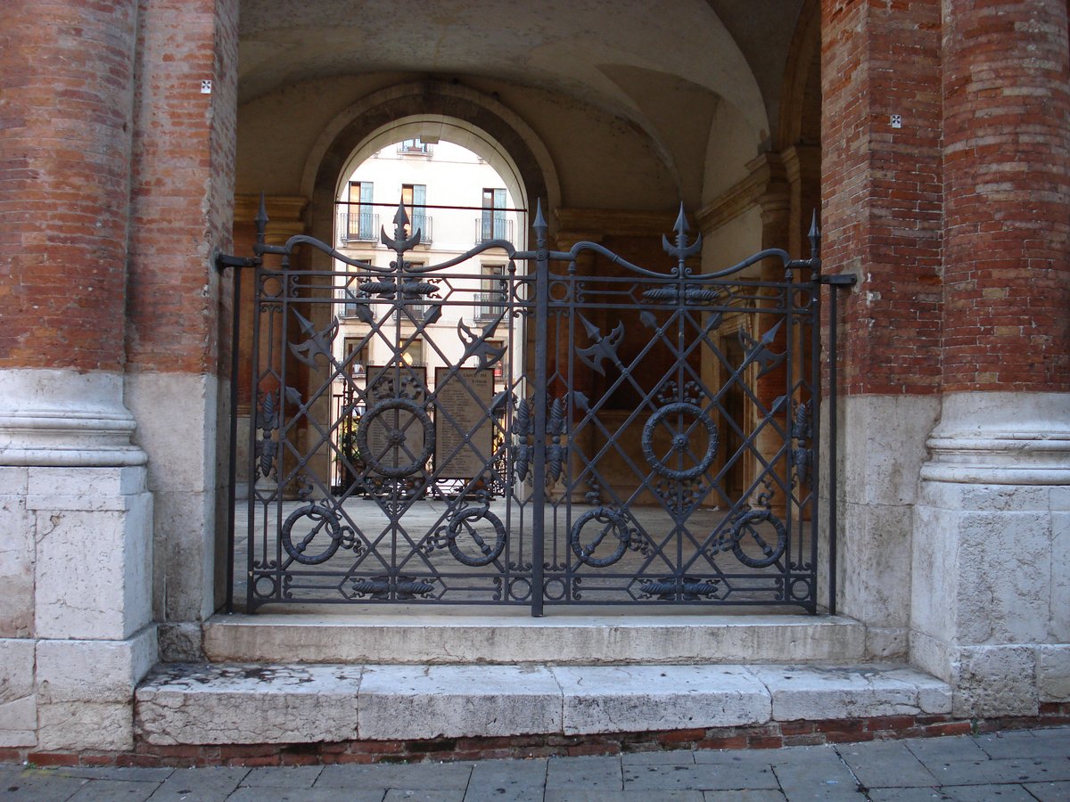 Ornate iron gate of the Palazzo del Capitaniato in Vicenza, Italy
