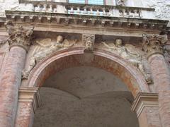 Ornate friezes of the central portal of the Palazzo del Capitaniato in Vicenza