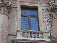 Ornate window detail of the Palazzo del Capitaniato in Vicenza