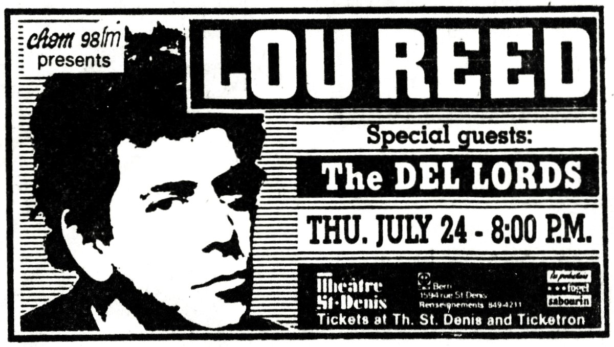 Lou Reed concert advertisement 1986