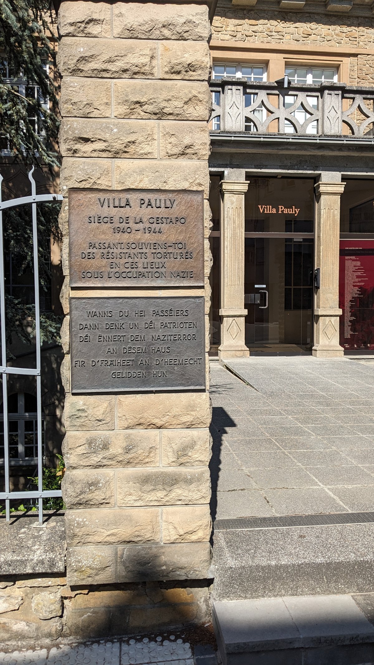 Memorial of the Resistance at Villa Pauly in Luxembourg