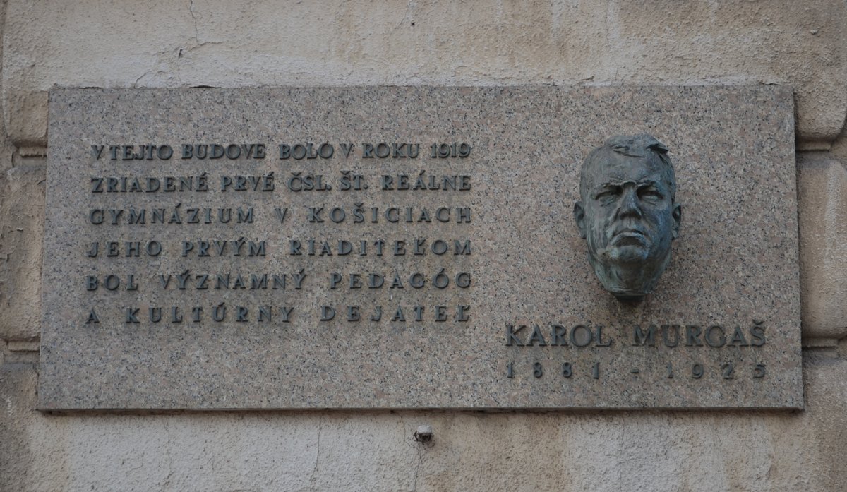 Photo of Karol Murgaš memorial plaque in Košice Slovakia