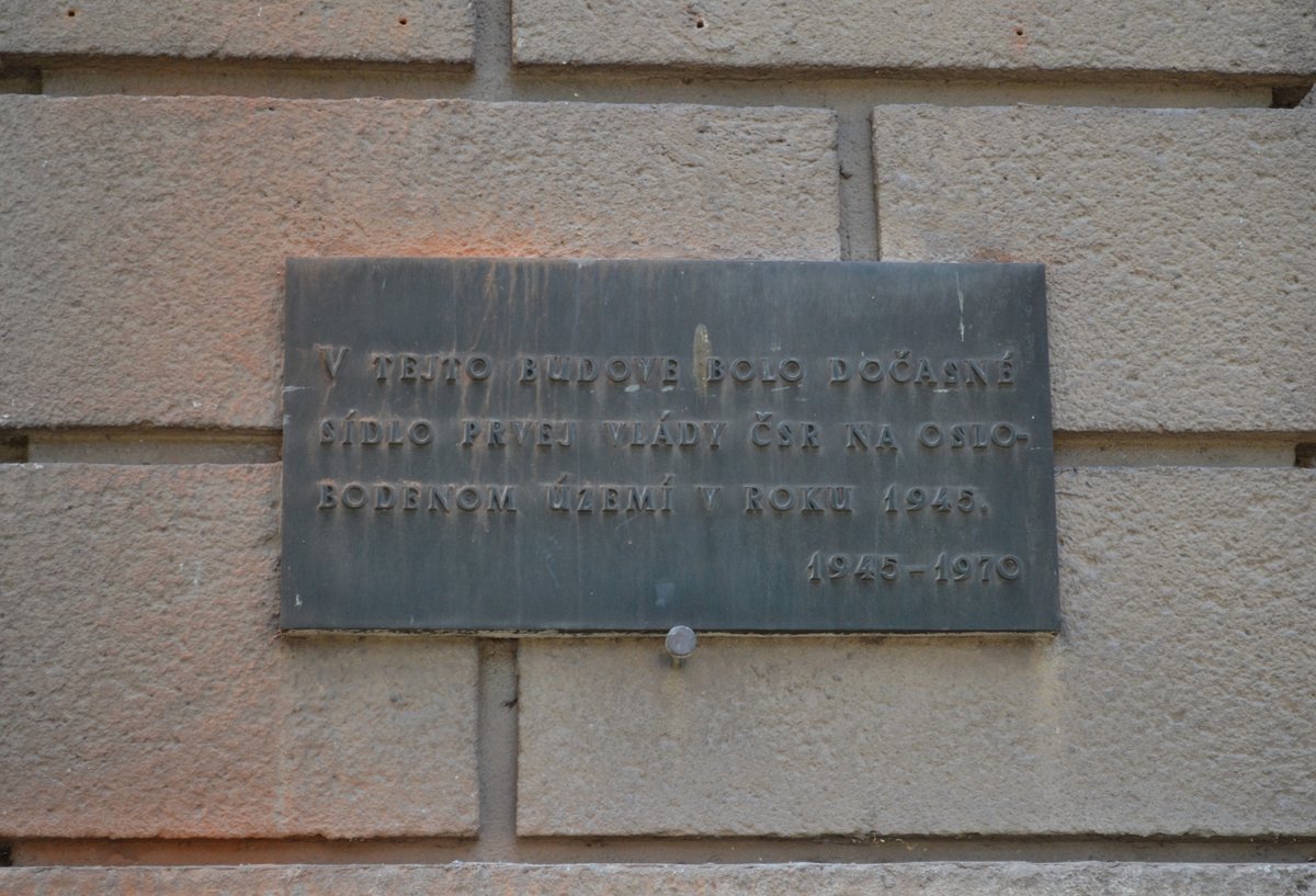 Sídlo 1. Čsl. Vlády 1945 historic building in Košice Slovakia