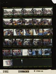 Photo contact sheet B1952 from Gerald R. Ford White House Photographic Office showing multiple black and white images from 1974-1977