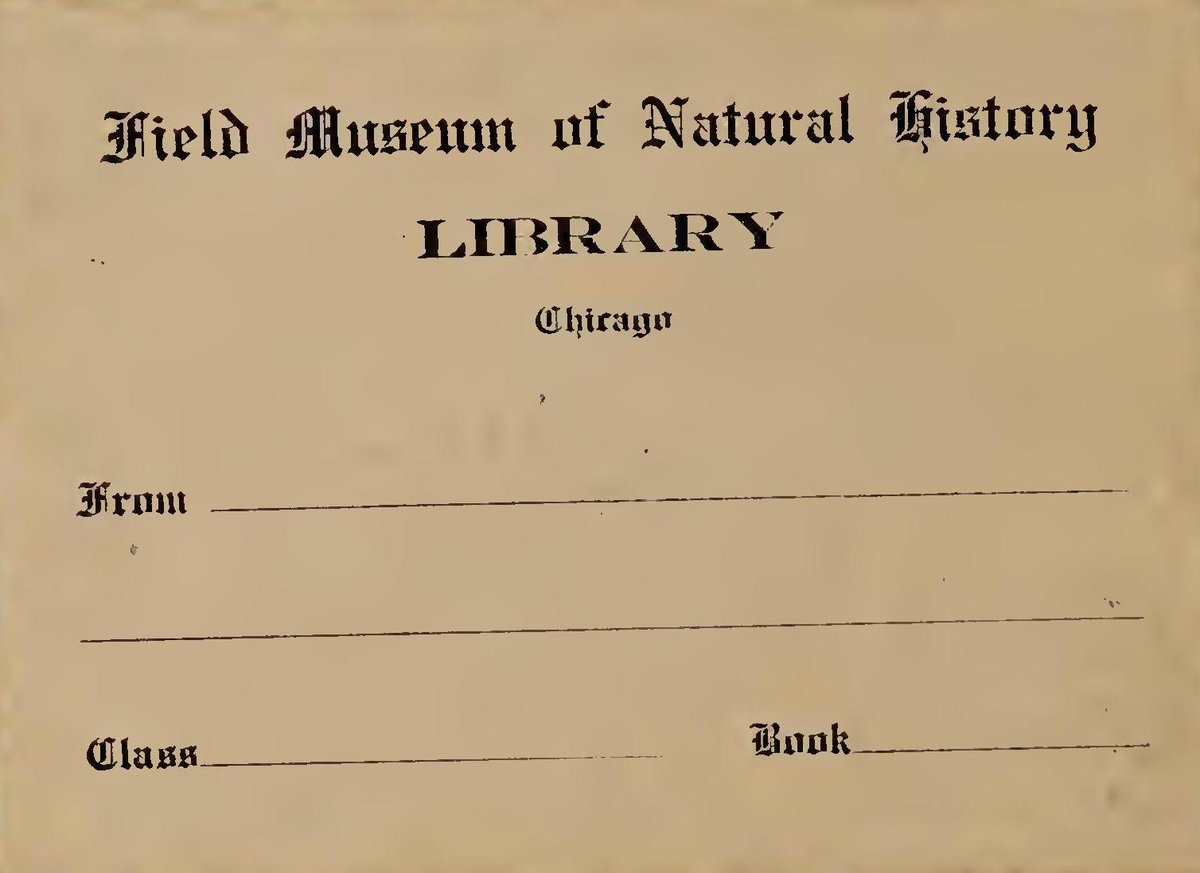 Bookplate of the Field Museum of Natural History Library Chicago from 1832 in a journal of the Asiatic Society of Bengal