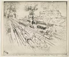 Field Museum and Illinois Central Tracks in Chicago with historic architectural details