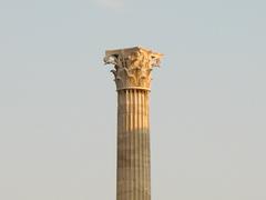 Close-up of Corinthian column from the Temple of Zeus in Athens, Greece