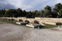 Statue bases at Olympieion in Athens along north precinct wall