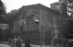 Exterior view of Musée de Cluny in Paris, historic Romanesque building