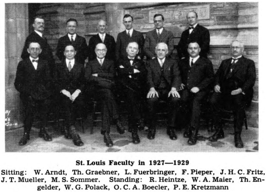 Concordia Seminary St. Louis faculty group portrait 1927-1929
