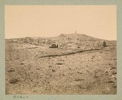 View of Pnyx Hill from the northeast showing the ancient speaker's platform and Philopappos monument in the background