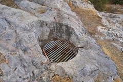 Rock-cut cistern on the Pnyx Hill in Athens
