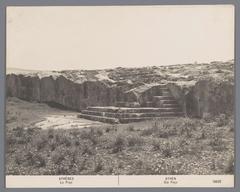 Historical landscape photograph of the Pnyx ruins in Athens from 1905