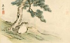 Frog drawings by Hoji Matsumoto exhibited in Osaka Museum of History