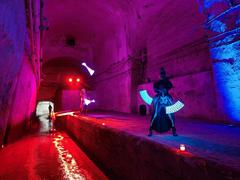Participants running in the BBU Halloween Run 2024 held in the Kőbányai cellar system in Budapest
