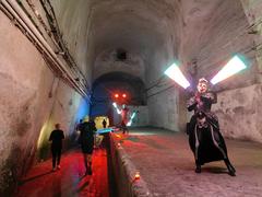 Runners participating in the BBU Halloween Run 2024 at the Kőbányai cellar system in Budapest
