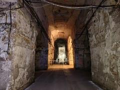 Runners participating in the BBU Halloween Run 2024 in Budapest's Kőbányai pincerendszer underground cellar system
