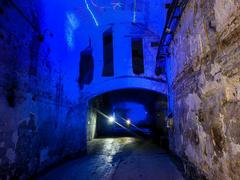 Runners participating in the BBU Halloween Run 2024 event in the Kőbányai cellar system, Budapest