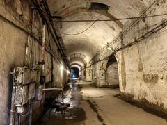 Runners participating in BBU Halloween Run 2024 inside the Kőbányai pincerendszer underground cellar system in Budapest