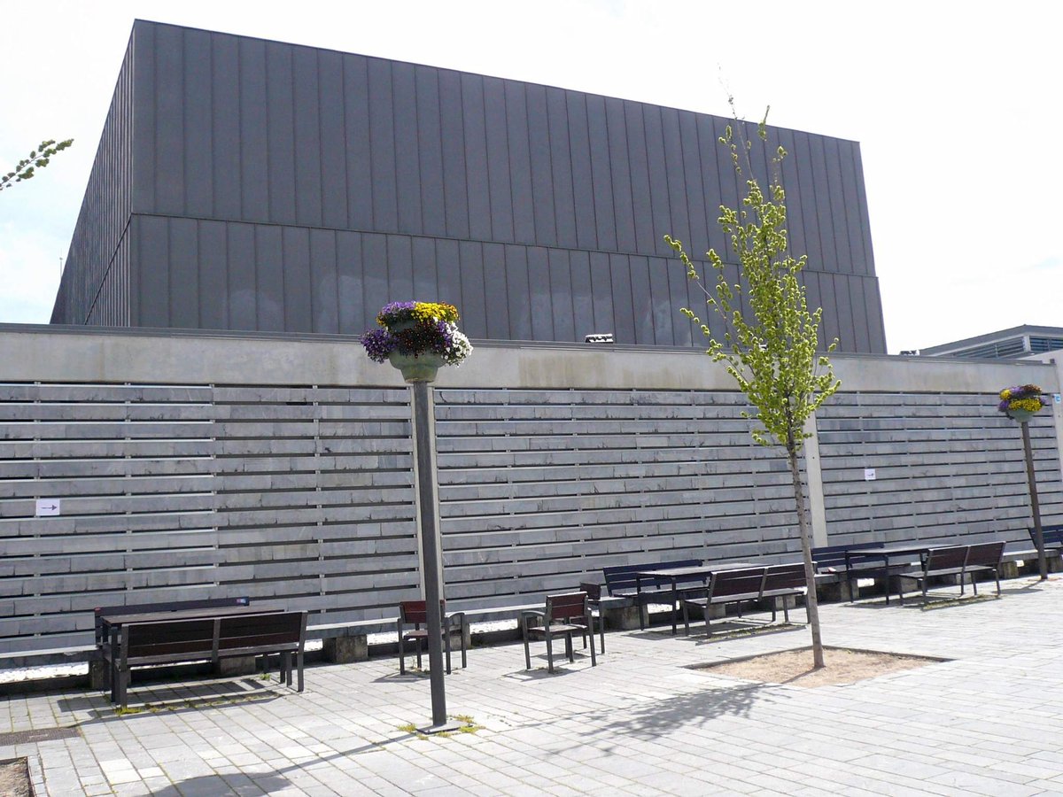 Modern building of Laboratorio de las Artes de Valladolid (LAVA) with contemporary architecture