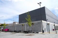 Exterior view of Laboratorio de las Artes de Valladolid (LAVA) modern building with glass facade