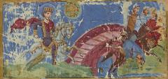 Constantine's vision and the Battle of the Milvian Bridge illustrated in a 9th century Byzantine manuscript