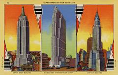 Empire State Building, RCA Building Rockefeller Center, Chrysler Building New York City skyline