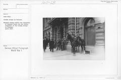 German troops mounted sentry in Finland before the residence of General Count von der Goltz, April 1918