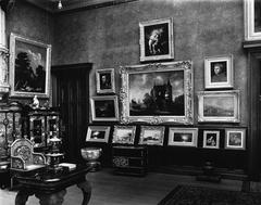 Interior view of Lord Strathcona's residence with paintings on walls, Montreal, 1916