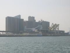 Grain silos at Port of Le Havre viewed from Quai du Brésil