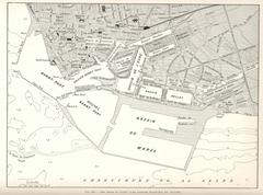 Map of Le Havre harbor and new docks in France