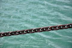 Mooring chain at Le Havre Port