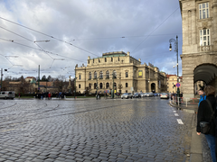 City street view in Prague a day after a shooting incident