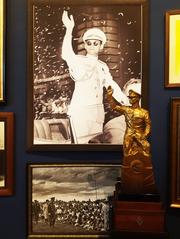 Portraits of King Bhumibol Adulyadej displayed at Bangkok Art and Culture Centre in Thailand