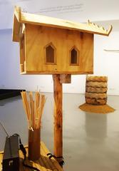 Spiritual Thai spirit house at Bangkok Art and Culture Centre in Bangkok, Thailand