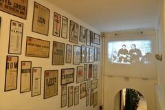 Posters of theatrical performances at the Taganka Theatre.