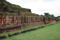 Ancient wall below the Chaukhandi Stupa in India