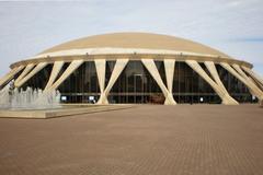 Exterior view of Pier Luigi Nervi's Norfolk Scope Arena in Norfolk, VA, USA