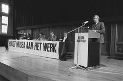 Protest event by museum staff against CRM budget cuts at Tropenmuseum Amsterdam in 1982