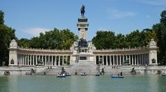 Chateau palace monument in El Retiro park Madrid