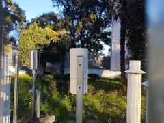 Enclosed garden with meteorological observation instruments at Retiro Meteorological Observatory