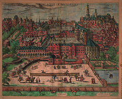 View of Coudenberg Palace from Warande in Brussels by Bartholomeus de Momper, 1550-1590
