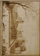 View of the park side of the Palace of Brussels destroyed by fire on February 3, 1731