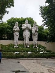 Statues of Lord Vishnu and two maidens at Garuda Wisnu Kencana in Bali