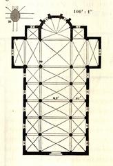 Woodcut floor plan of Perugia Cathedral from 1860 publication on medieval Italian art